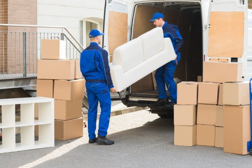 Packed household items ready for transport during a Hillingdon move
