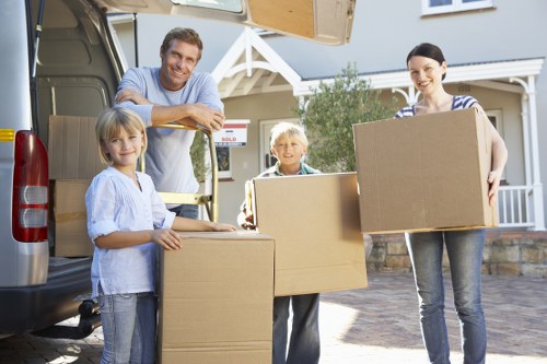 Removal van parked for a local move in Hillingdon